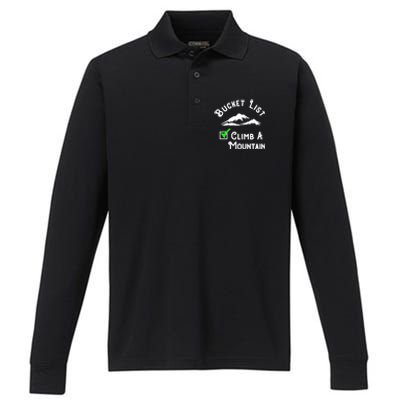 Climb A Mountain Gift Performance Long Sleeve Polo