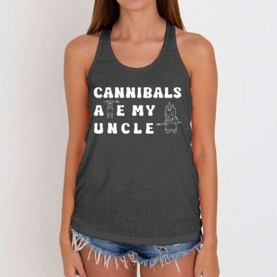 Cannibals Ate My Uncle .Png Women's Knotted Racerback Tank