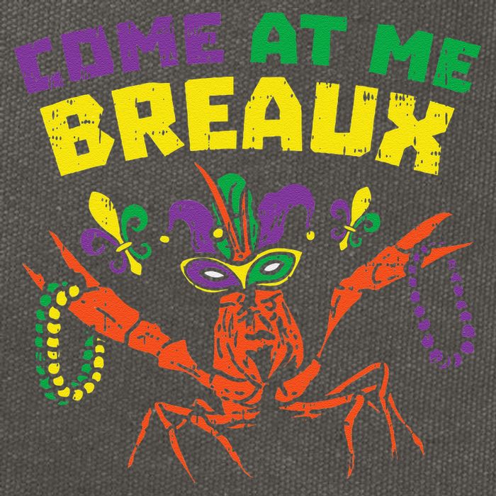 Come At Me Breaux Crawfish Beads Funny Mardi Gras Carnival (1) Cotton Canvas Backpack