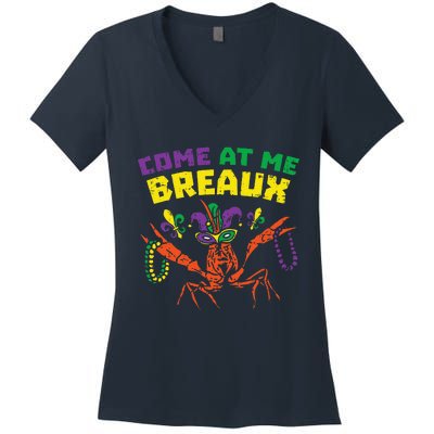 Come At Me Breaux Crawfish Beads Funny Mardi Gras Carnival (1) Women's V-Neck T-Shirt