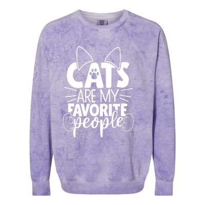 Cats Are My Favorite People Cat Cat Mom White Cat Premium Colorblast Crewneck Sweatshirt