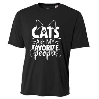 Cats Are My Favorite People Cat Cat Mom White Cat Premium Cooling Performance Crew T-Shirt