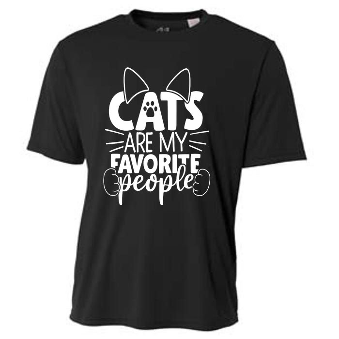 Cats Are My Favorite People Cat Cat Mom White Cat Premium Cooling Performance Crew T-Shirt