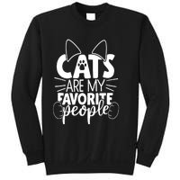 Cats Are My Favorite People Cat Cat Mom White Cat Premium Sweatshirt