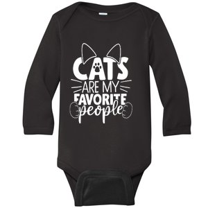 Cats Are My Favorite People Cat Cat Mom White Cat Premium Baby Long Sleeve Bodysuit