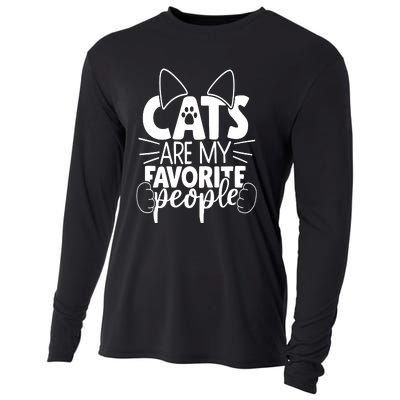 Cats Are My Favorite People Cat Cat Mom White Cat Premium Cooling Performance Long Sleeve Crew