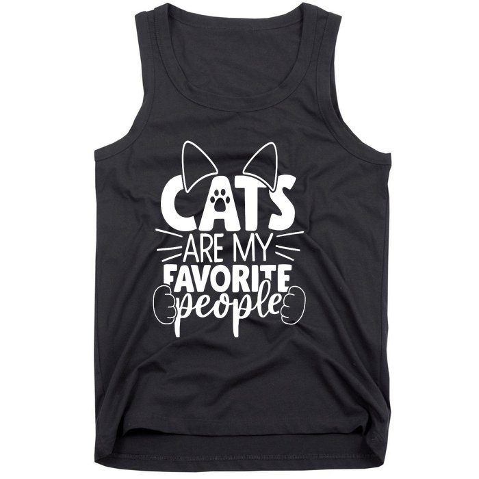 Cats Are My Favorite People Cat Cat Mom White Cat Premium Tank Top