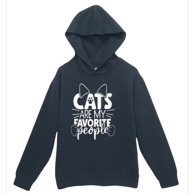 Cats Are My Favorite People Cat Cat Mom White Cat Premium Urban Pullover Hoodie