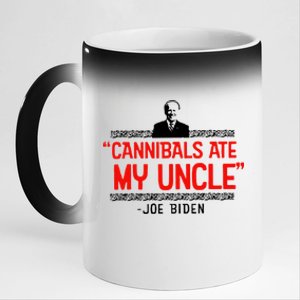 Cannibals Ate My Uncle Funny Joe Biden 11oz Black Color Changing Mug