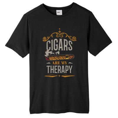 Cigars Are My Therapy Funny Vintage Cigar Gift Tall Fusion ChromaSoft Performance T-Shirt