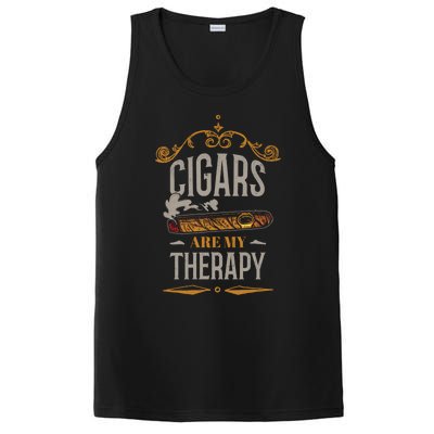 Cigars Are My Therapy Funny Vintage Cigar Gift PosiCharge Competitor Tank