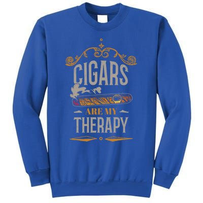 Cigars Are My Therapy Funny Vintage Cigar Gift Sweatshirt