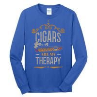 Cigars Are My Therapy Funny Vintage Cigar Gift Tall Long Sleeve T-Shirt