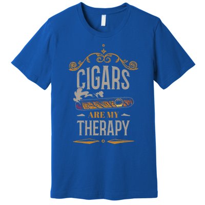 Cigars Are My Therapy Funny Vintage Cigar Gift Premium T-Shirt