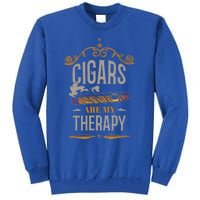 Cigars Are My Therapy Funny Vintage Cigar Gift Tall Sweatshirt