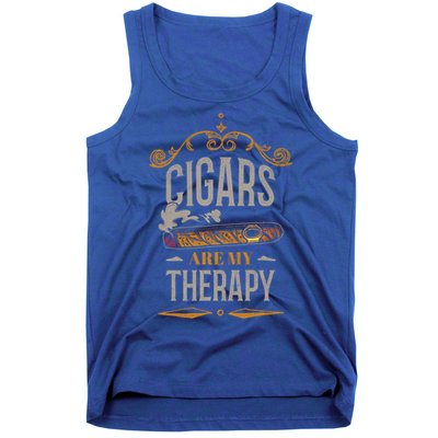 Cigars Are My Therapy Funny Vintage Cigar Gift Tank Top