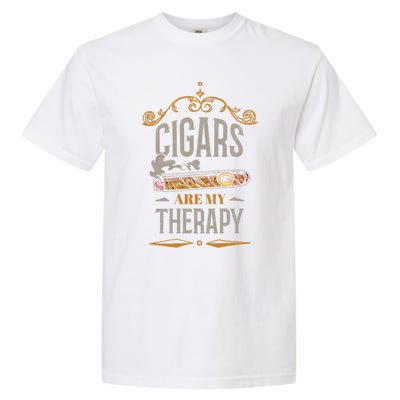 Cigars Are My Therapy Funny Vintage Cigar Gift Garment-Dyed Heavyweight T-Shirt