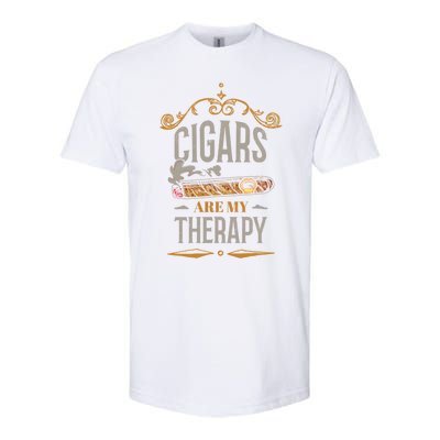 Cigars Are My Therapy Funny Vintage Cigar Gift Softstyle CVC T-Shirt