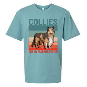 Collies Are My Favorite People Dog Owner Collie Gift Sueded Cloud Jersey T-Shirt