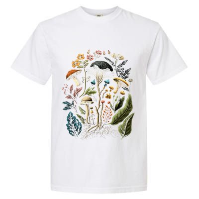 Cottagecore Aesthetic Mushrooms And Plants Garment-Dyed Heavyweight T-Shirt