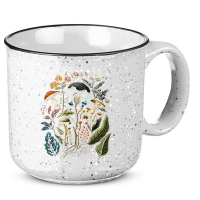 Cottagecore Aesthetic Mushrooms And Plants 15oz Campfire Ceramic Mug