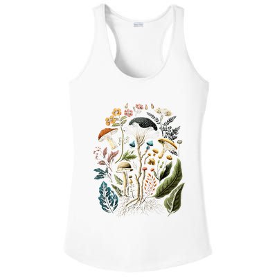 Cottagecore Aesthetic Mushrooms And Plants Ladies PosiCharge Competitor Racerback Tank