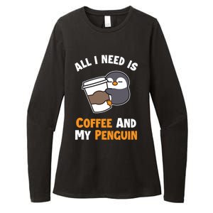 Coffee And My Penguin Sea Bird King Emperor Penguin Gift Womens CVC Long Sleeve Shirt