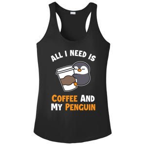 Coffee And My Penguin Sea Bird King Emperor Penguin Gift Ladies PosiCharge Competitor Racerback Tank