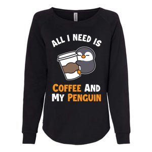 Coffee And My Penguin Sea Bird King Emperor Penguin Gift Womens California Wash Sweatshirt