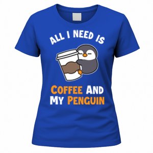 Coffee And My Penguin Sea Bird King Emperor Penguin Gift Women's T-Shirt