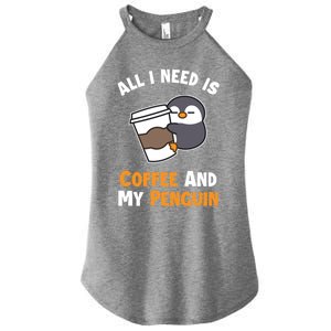 Coffee And My Penguin Sea Bird King Emperor Penguin Gift Women's Perfect Tri Rocker Tank