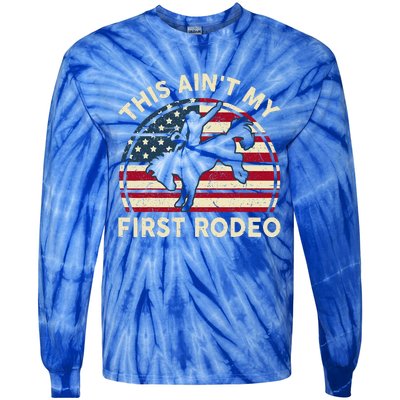 Cowboy Aint My First Rodeo Western Horse Tie-Dye Long Sleeve Shirt