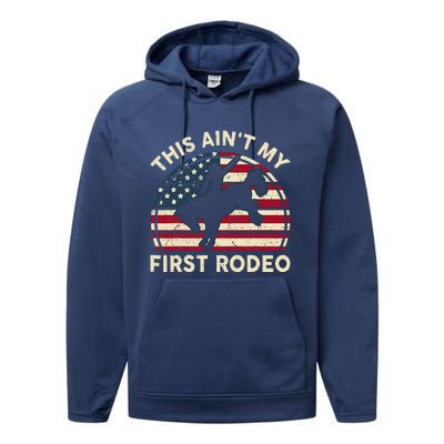 Cowboy Aint My First Rodeo Western Horse Performance Fleece Hoodie