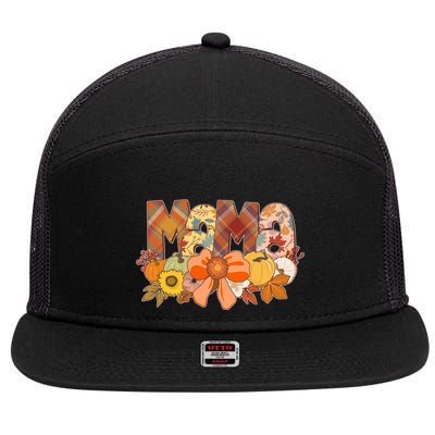 Cute Autumn Mama Fall Lover 7 Panel Mesh Trucker Snapback Hat