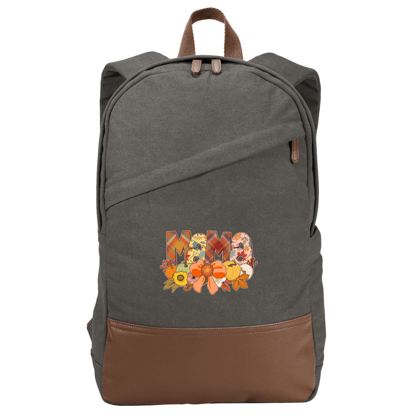 Cute Autumn Mama Fall Lover Cotton Canvas Backpack