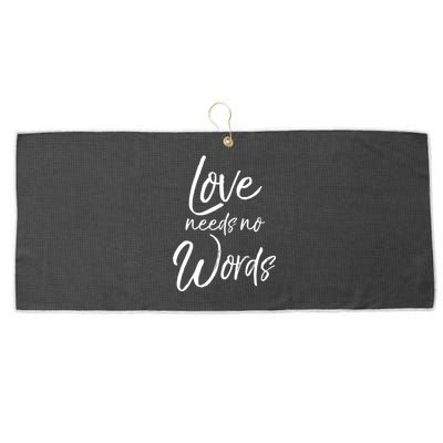 Cute Autism Mother Quote For Moms Gift Loves Needs No Words Gift Large Microfiber Waffle Golf Towel