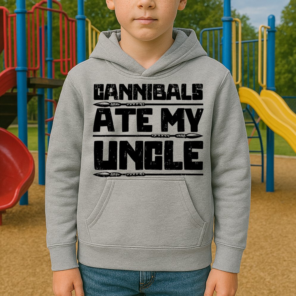 Cannibals Ate My Uncle Biden Funny Saying Kids Hoodie