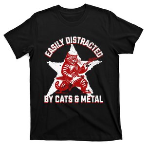 Cats And Metal Fan Music Metalhead Heavy Rock Star Cat T-Shirt