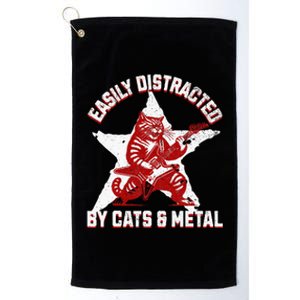 Cats And Metal Fan Music Metalhead Heavy Rock Star Cat Platinum Collection Golf Towel