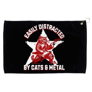 Cats And Metal Fan Music Metalhead Heavy Rock Star Cat Grommeted Golf Towel