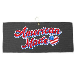 Cute American Made American USA Flag Heart Large Microfiber Waffle Golf Towel