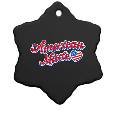 Cute American Made American USA Flag Heart Ceramic Star Ornament