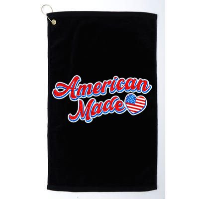 Cute American Made American USA Flag Heart Golf Towel