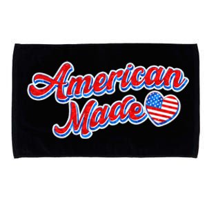 Cute American Made American USA Flag Heart Microfiber Hand Towel