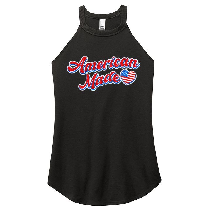 Cute American Made American USA Flag Heart Women's Perfect Tri Rocker Tank