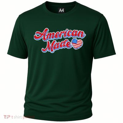 Cute American Made American USA Flag Heart Performance Shirt