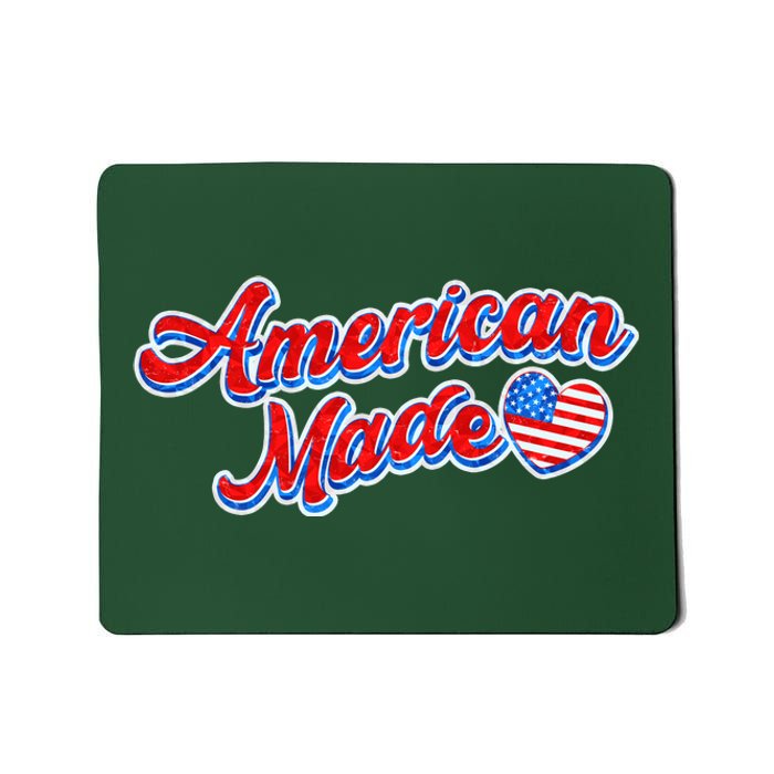 Cute American Made American USA Flag Heart Mousepad