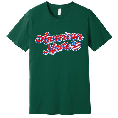 Cute American Made American USA Flag Heart Premium T-Shirt