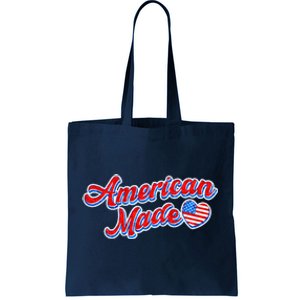 Cute American Made American USA Flag Heart Tote Bag