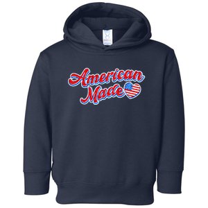 Cute American Made American USA Flag Heart Toddler Hoodie